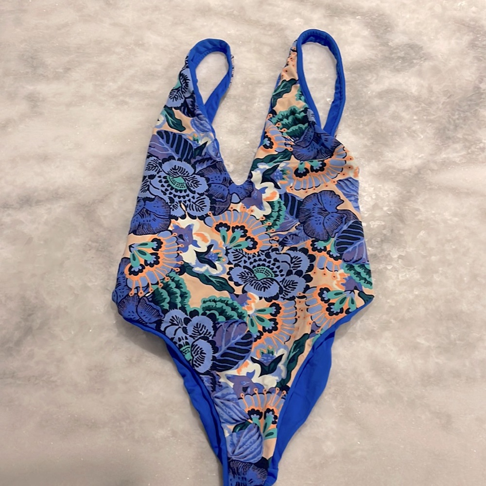 Maaji blue floral reversible one piece